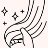 Herz mit Haarsträhne Icon steht für haarschonende Ionen-Technologie des Hairstylers für gesundes und glänzendes Haar.