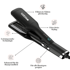 Cocoair 2-in-1 Hairstyler mit Air-Fusion-Technologie für gesundes, glänzendes Haar – föhnt und glättet in einem Schritt. Perfekt für alle Haartypen, frizz-freies Styling ohne Haarschäden, mit starker Ionen-Technologie und präziser Temperaturkontrolle.